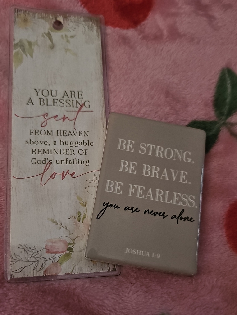 Inspirational Magnet - Beige "Be Strong, Be Brave,Be Fearless" Blessed Book Mark